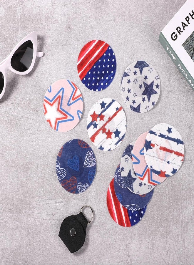 XIHIRCD 25 قطعة لاصقة لجهاز Libre 2/3، أغطية مستشعر CGM مقاومة للماء، ملصقات لاصقة لمراقبة نسبة السكر في الدم بتصميم علم أمريكي، متوافقة مع جهاز Freestyle Libre (5 أنماط) - Image 3